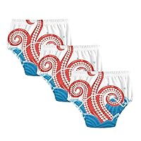 ALAZA Octopus Tentacles Sea Creatures Cotton Potty Training Underwear Pants for Toddler Girls Boys, 2t, 3t, 4t, 5t