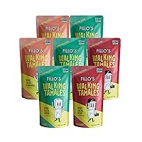 Fillo's Walking Tamales, Savory Variety Pack of 7, Ready-to-Eat, Delicious, Gluten-Free, Preservative-Free, Vegan Friendly, Microwavable, Non-GMO (3 Salsa Verde, 2 Salsa Roja, 2 Habanero)