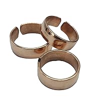Set of 3 Hand Forged Pure Copper Rings. Made with 100% Pure Raw Untreated Copper. Helps Reduce Finger Joint Pain and Swelling. Tibetan Healing Medicine Ring Set.