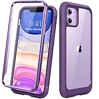 Diaclara Compatible with iPhone 11 Case, Full Body Rugged Case with Built-in Touch Sensitive Anti-Scratch Screen Protector, Soft TPU Bumper Case Clear Compatible with iPhone 11 6.1