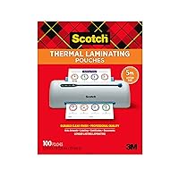 Scotch Thermal Laminating Pouches Premium Quality, 5 Mil Thick for Extra Protection, Letter Size 8.9 x 11.4 inches, Our Most Durable Laminating Sheets, Clear, 100-Pack