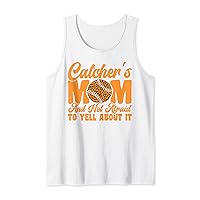 Catcher's Mom And Not Afraid Leopard Baseball Mom Tank Top