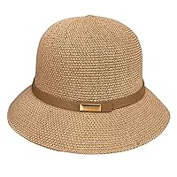 Summer Cloche Hats Women Straw Cloche Hat Short Brim Summer Bowler Hat with Belt for Summer Women Gift Sun Hats
