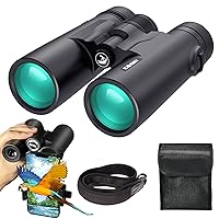 10x42 Roof Prism Binoculars for Adults, HD Professional Binoculars for Bird Watching Travel Stargazing Hunting Concerts Sports-BAK4 Prism FMC Lens-with Phone Mount Strap Carrying Bag