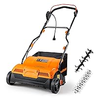 LawnMaster GVB1316 Electric 16” 13 Amp Dethatcher and Scarifier with 12 Gallon Collection Bag