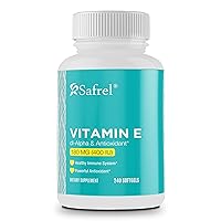 Safrel Vitamin E 400 IU, 240 Softgel Capsules - Gluten Free, Non-GMO