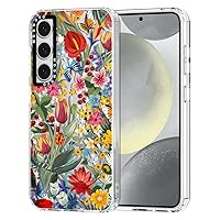 MOSNOVO for Galaxy S24 Plus Case, [Buffertech 6.6 ft Drop Impact] [Anti Peel Off] Clear Shockproof TPU Protective Bumper Phone Cases Cover with in The Garden Design for Samsung Galaxy S24 Plus