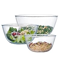 NUTRIUPS 2-Quart Large Glass Mixing Bowls with Lids, Salad Bowl with Lid  2-Pieces
