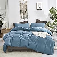 Luxlovery Blue King Size Comforter Set Lake Blue Bedding Comforter Set Dusty Blue Solid Quilt Blanket Soft Breathable Comfy Fluffy Lightweight Haze Blue 3 Piece Comforter Set King Size Women Men
