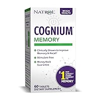 Natrol Cognium Memory Tablets, Brain Health Support Supplement, Keeps Memory Strong, Clinically Shown to Improve Memory and Recall in Healthy Adults, Safe and Stimulant Free, 100mg, 60 Tablets