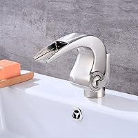 Kitchen & Bath Fixtures Taps Faucet,Continental Brushed Waterfall Basin Faucet Retro Hot and Cold Wash Basin Faucet Bathroom Under Counter Basin Faucet, Vanity Faucets