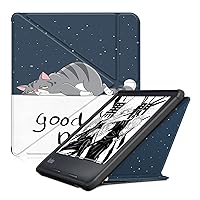 Kobo Libra 2 2021 Origami Case, The Thinnest and Lightest Leather Smart Cover Case for New Kobo Libra 2 7'' 2021 Release with Auto Wake Sleep Feature Lazy Cat