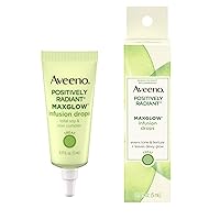 Aveeno Positively Radiant MaxGlow Infusion Drops with Moisture Rich Soy & Kiwi Complex, Hypoallergenic, Non-Comedogenic, Paraben- & Phthalate-Free Moisturizing Facial Serum, 0.17 fl. oz