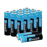 Kratax AA Rechargeable Batteries 3500mWh High Capacity Double A Lithium Battery 1.5V Constant Voltage Output, 1600Cycles, for Xbox Controller,Toys,Remote Controls,Flashlight-14 Pack AA Batteries