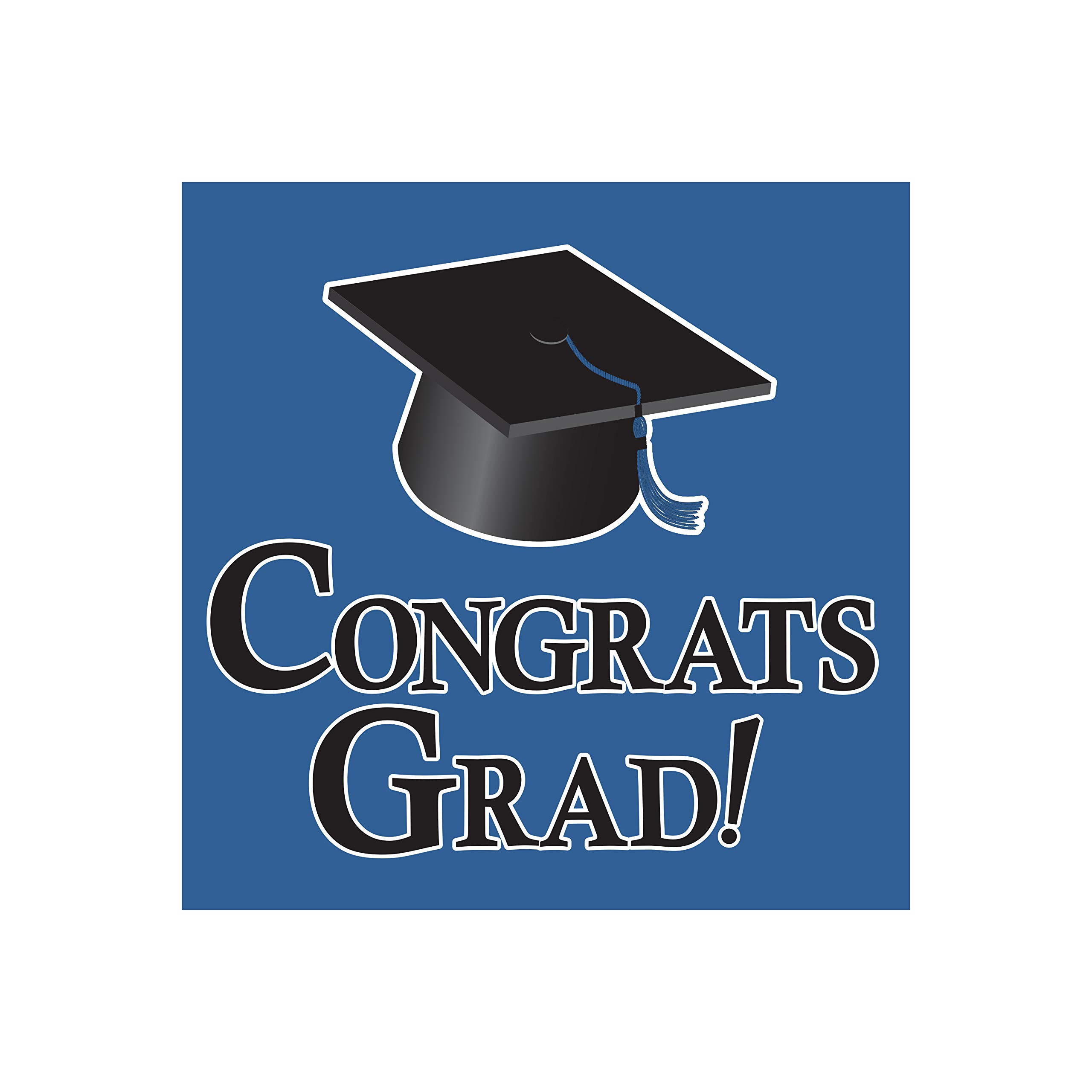 Creative Converting Graduation Card Holder Box, Congrats Grad, True Blue , One size -