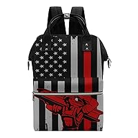 Ironworker American Flag Diaper Bag for Women Large Capacity Daypack Waterproof Mommy Bag Travel Laptop Backpack