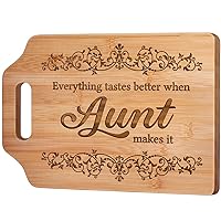 Aunt Mothers Day Gifts - Engraved Bamboo Cutting Board 12.3