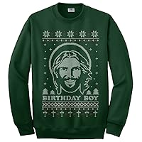 Threadrock Women's Birthday Boy Jesus Ugly Christmas Sweatshirt