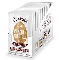 JUSTIN'S Classic Gluten-Free Peanut Butter Spread Squeeze Packs, 1.15 Ounce (10 Pack)