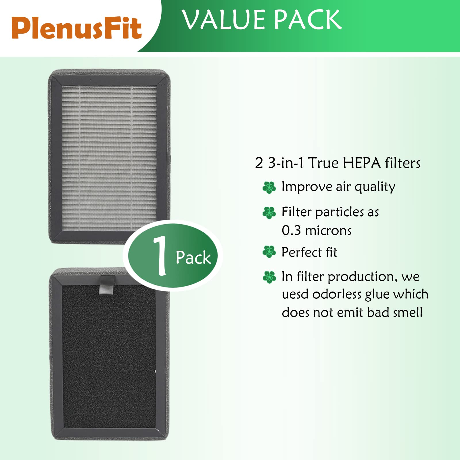 True HEPA Replacement Filter For LEVOIT LV-H128 / PUURVSAS (HM669A