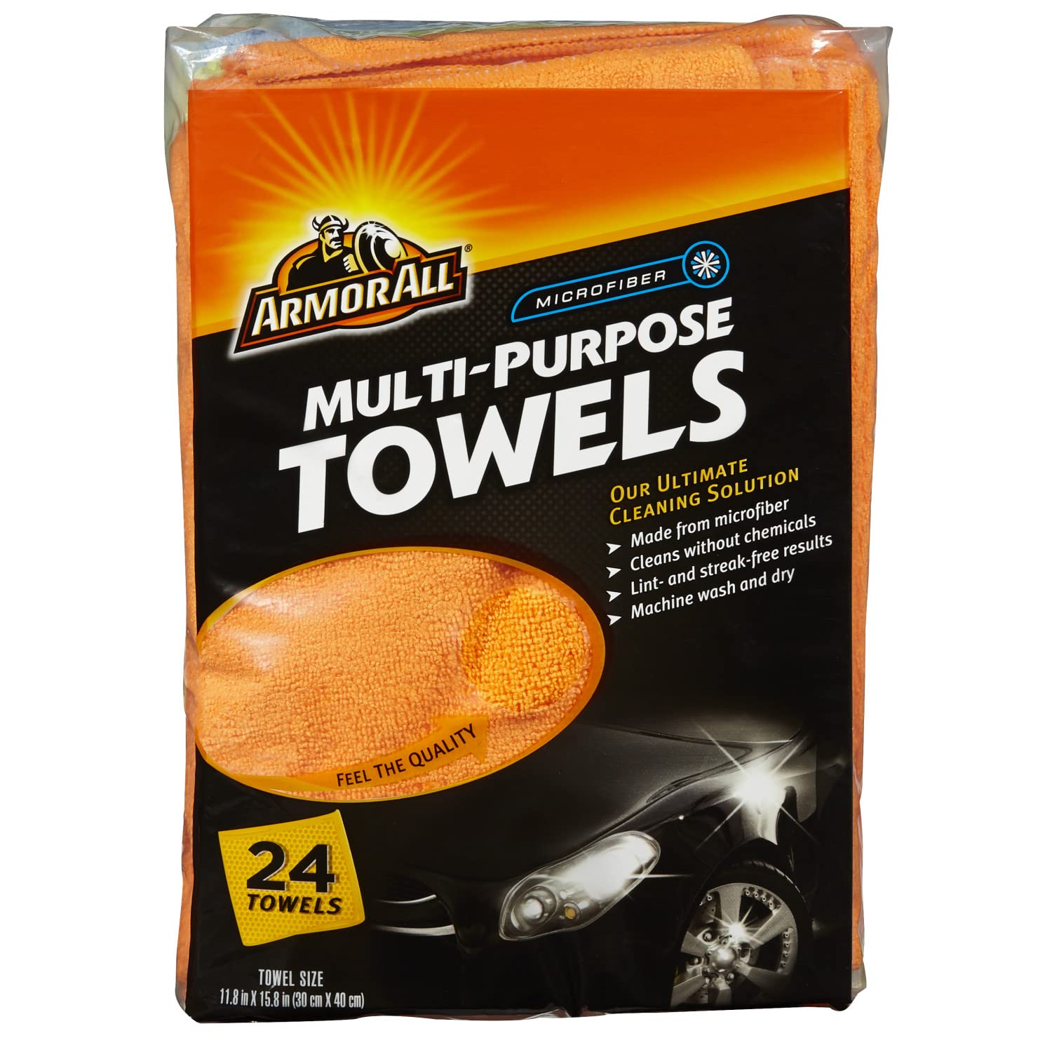 Microfiber Towels by Armor All, Multi-Purpose Towels for Cleaning, 24 Each