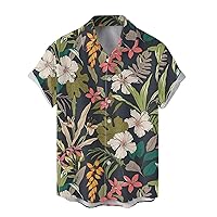 Mens Casual Summer Hawaiian Shirts Caribbean Tropical Beach Funny Outfits Short Sleeve Button Down Trendy Cruise Golf