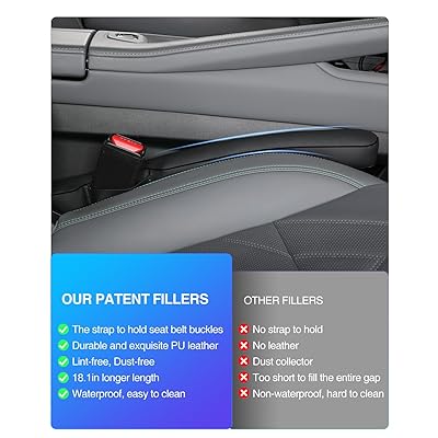 Mua Homaupt Leather Car Seat Gap Filler Universal for Car Truck SUV to Block  The Gap Between Seat and Console Stop Things from Dropping 2 Packs Black  trên  Mỹ chính hãng
