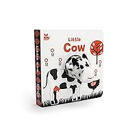 Little Cow (Happy Fox Books) Finger Puppet Board Book with High-Contrast Art in Black, White, and Red Designed Specifically for Babies; Soft Plush Cow Puppet, Die-Cut Elements, and Rounded Corners