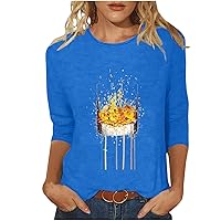 Autumn Tops for Women 2023 Trendy Blouse Funny Graphic Tee Shirts Loose Fitted Fashion Clothes Fall Tunic Tops