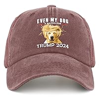 Even My Dog is Waiting for Trump 2024 Cap Gardening Hat Pigment Black Mens Trucker Hats Gifts for Dad Sun Hat