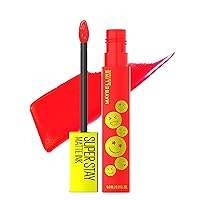 Super Stay Matte Ink Liquid Lip Color, Moodmakers Lipstick Collection, Long Lasting, Transfer Proof Lip Makeup, Energizer, Bright Red, 1 Count