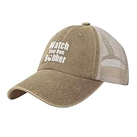 Watch Your Own Bobber Mesh Hat for Men Women Washed Cotton Soft Mesh Trucker Hats Black Novetly Baseball Cap