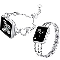 fastgo Bands Compatible with Apple Watch Bracelet, Dressy Strap for Iwatch Series SE SE2 8 7 6 5 4 3 2 1