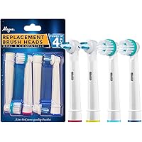 Replacement Brush Heads for OralB Braun Professional Ortho & Power Tip Kit- 4 Pack Compatible Orthodontic Electric Toothbrush Head Fit the Oral-B Pro 1000, Kids Plus!