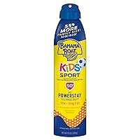 Banana Boat Kids Sport Sunscreen Spray SPF 50, 9.5oz | Childrens Sunscreen, Kids Sunblock, Oxybenzone Free Sunscreen for Kids, Spray On Sunscreen SPF 50, Family Size Sunscreen, 9.5oz