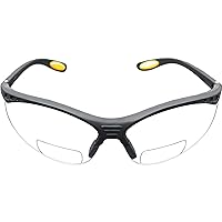 DEWALT DPG59-120C Reinforcer Rx-Bifocal 2.0 Clear Lens High Performance Protective Safety Glasses with Rubber Temples and Protective Eyeglass Sleeve