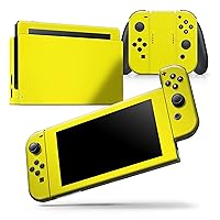 Compatible with Nintendo Switch OLED Console Bundle - Skin Decal Protective Scratch-Resistant Removable Vinyl Wrap Cover - Solid Yellow