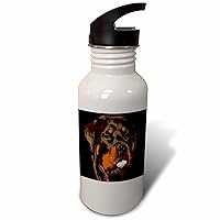 3dRose Cartoon Style Nerdy Rottie Sticking Tongue Out - Water Bottles (wb_357087_2)