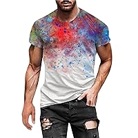 Mens Shirts, Men's Graphic Graffiti T-Shirt Print Short Sleeve Basic Round Neck Tops Funny Shirts Sports Athletic Tees