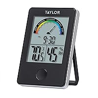 Taylor Digital Indoor Comfort Level Thermometer and Hygrometer, Black
