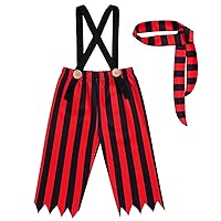 IBTOM CASTLE Baby Boys Halloween Costume Pirate Firefighter Astronaut Loose Pants High Stretchy Pants with X-Back Suspender