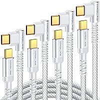 MRGLAS 4-Pack USB C to USB C Cable 60W 3.2A, [90°, Gold-Plated] Type C Charger Fast Charging for iPhone 15 Pro Max Plus, [10+6.6+3.3+1.6FT] USB C Charger Cable for Samsung S24 S23 iPad Air MacBook Pro