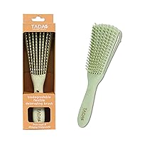 Flexible Detangling Hair Brush for Curly, Black Natural Hair, Afro Textured Size Adjustable Hairbrush (Green)