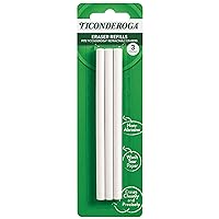 Ticonderoga Retractable Eraser Refills, White, 3 Count, 6 Packs (X38003)