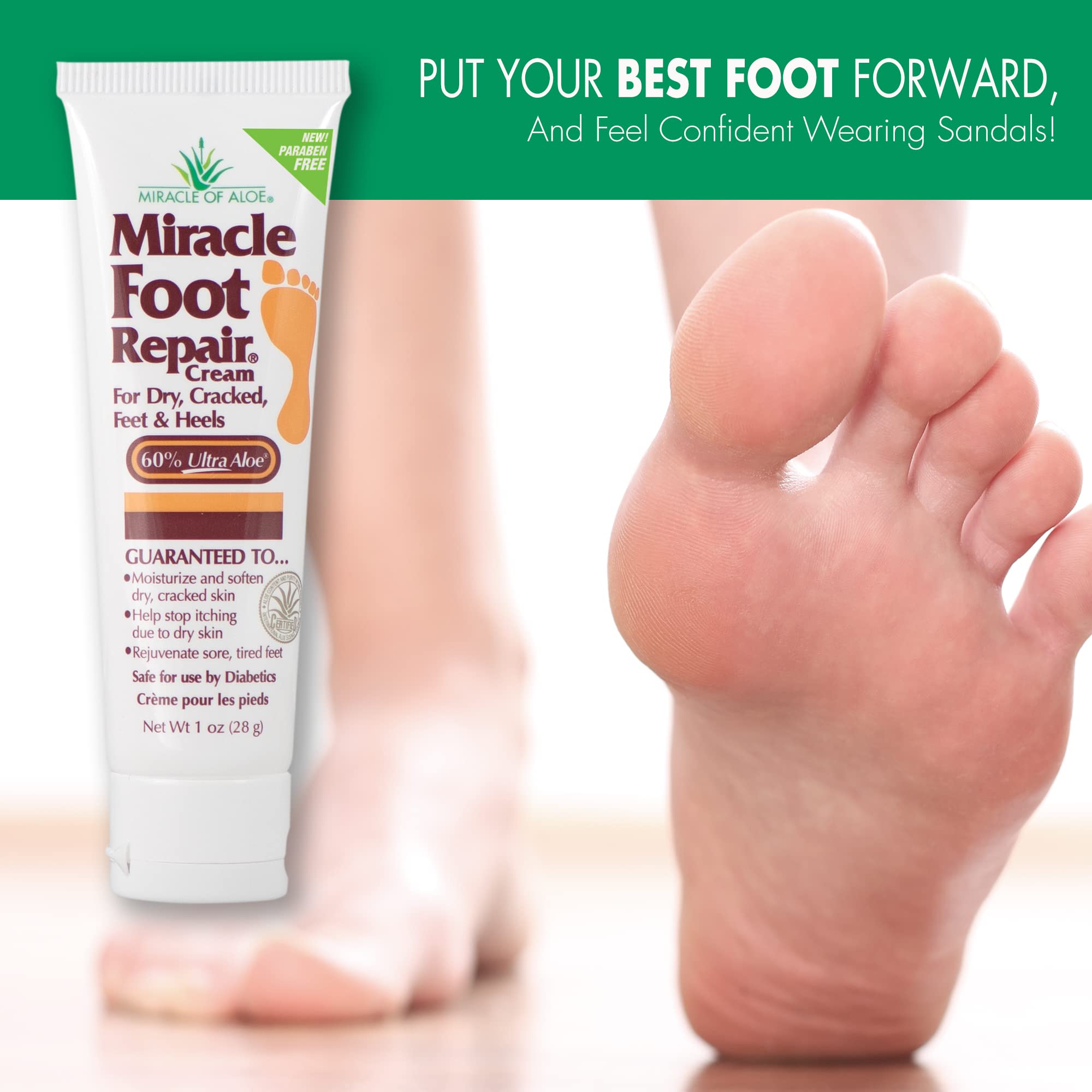 Miracle Foot Repair Cream | 1 Ounce Tube (3) | Fast Relief for Dry, Cracked, Itchy Feet and Heels | Moisturizes | Softens | Restores Comfort | Stops Nasty Odor | Diabetic-Safe
