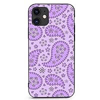 Purple Paisley Compatible with iPhone 11 Phone Case Classic Funny Cute Shockproof Slim Protective Cover