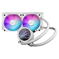 ASUS ROG RYUO III 240 ARGB White Edition All-in-one AIO Liquid CPU Cooler 240mm Radiator, Asetek 8th gen Pump Solution, Anime Matrix™ LED Display and ROG AF 12S ARGB Fan.
