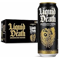 Liquid Death, Sparkling Mountain Water, Real Mountain Source, Natural Minerals & Electrolytes, 12-Pack (Tallboy Size 16.9oz Cans)