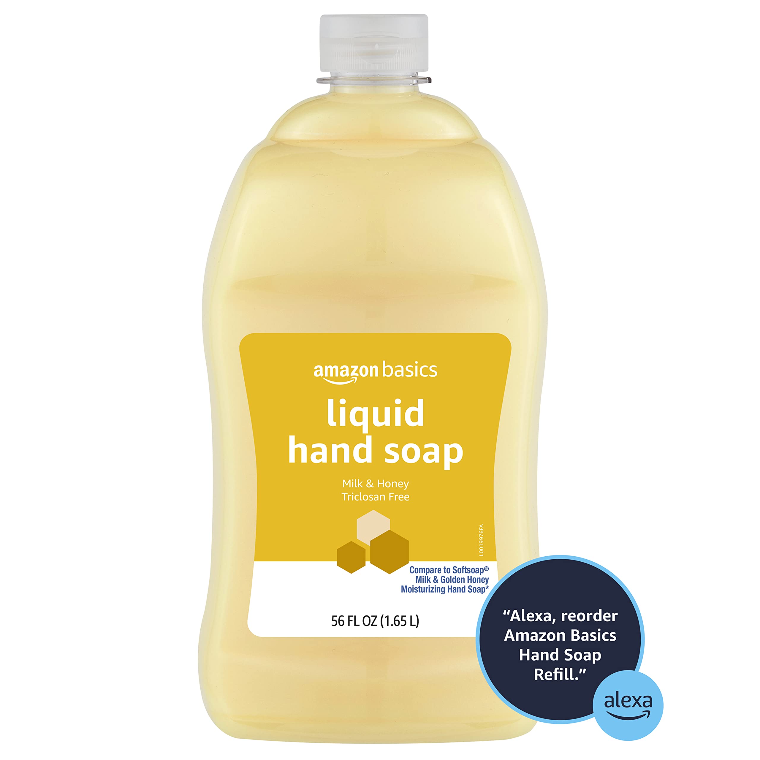 Amazon Basics Liquid Hand Soap Refill, Milk and Honey Scent, Triclosan-free, 56 Fluid Ounces, Pack of 1