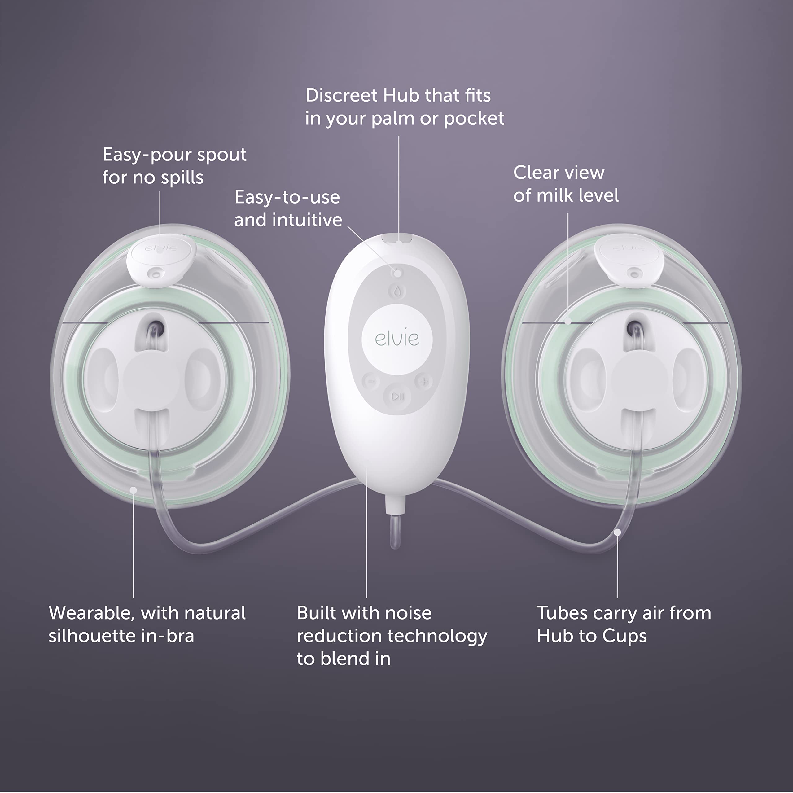 Elvie Stride Hospital-Grade App-Controlled Breast Pump | Hands-Free Wearable Ultra-Quiet Electric Breast Pump with 2-Modes 10-Settings & 5oz Capacity per Cup